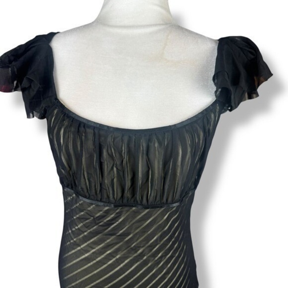 Black Mesh Babydoll Dress Womens Size‎ XL (Runs Small) Whimsigoth Fairy Flutter - Picture 8 of 16